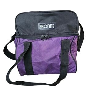 Ebonite Bowling Ball Bag Shoe Compartment  Vintage Purple Black